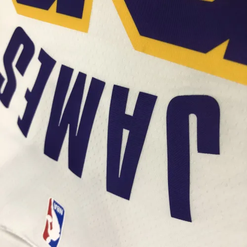 Los Angeles Lakers V-Ausschnitt LeBron James #23 Weiß Herren Trikot