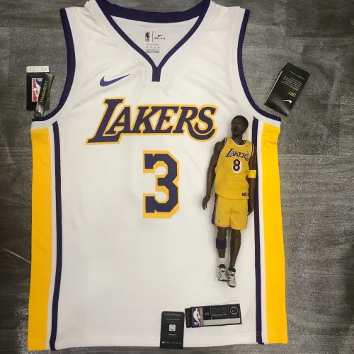 Maglia Los Angeles Lakers con scollo a V Anthony Davis #3 Bianco Uomo