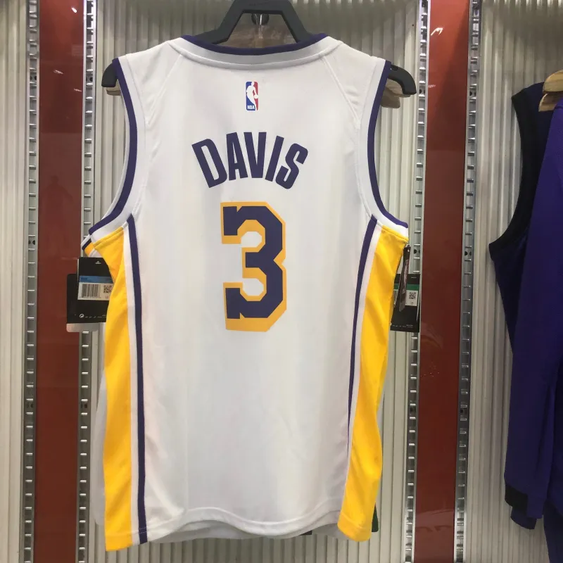 Los Angeles Lakers V-Neck Anthony Davis #3 White Men’s Jersey