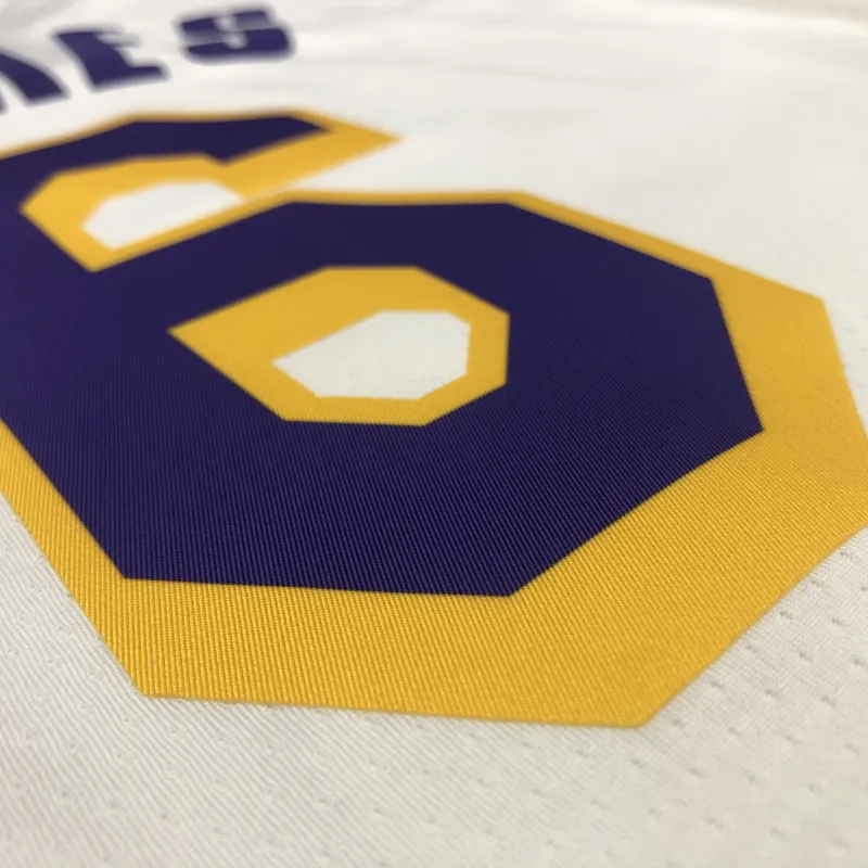 Los Angeles Lakers V-Neck LeBron James #6 White Men’s Jersey