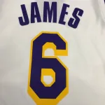 Los Angeles Lakers V-Neck LeBron James #6 White Men’s Jersey