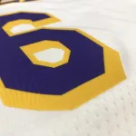 Los Angeles Lakers V-Neck LeBron James #6 White Men’s Jersey