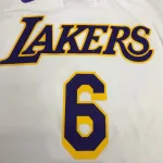 Los Angeles Lakers V-Neck LeBron James #6 White Men’s Jersey