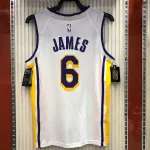 Los Angeles Lakers V-Neck LeBron James #6 White Men’s Jersey