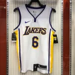 Los Angeles Lakers V-Neck LeBron James #6 White Men’s Jersey