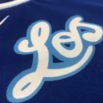 Maglia da uomo blu dei Los Angeles Lakers con il numero #6 di LeBron James