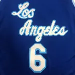 Maglia da uomo blu dei Los Angeles Lakers con il numero #6 di LeBron James