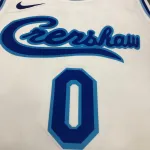 Los Angeles Lakers Retro Latin Singer Collaboration Kyle Kuzma #0 Maglia da Uomo Bianca