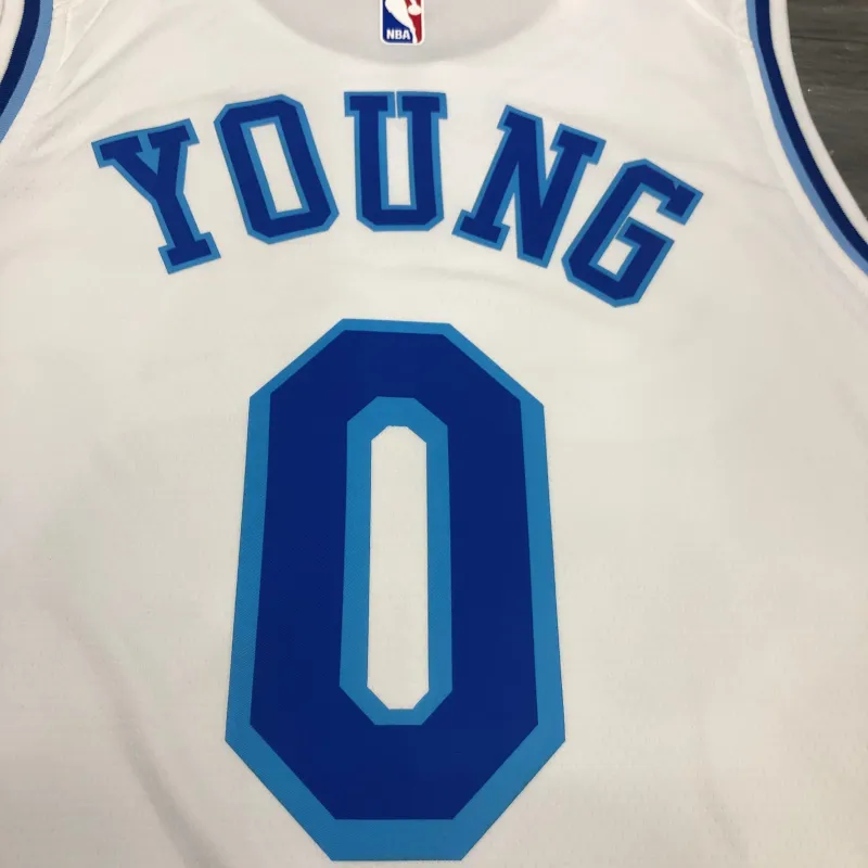 Los Angeles Lakers Retro Latin Singer Collaboration Nick Young #0 White Men’s Jersey