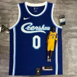 Los Angeles Lakers Retro Latin Singer Collaboration Kyle Kuzma #0 Blauw Herenshirt