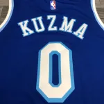 Los Angeles Lakers Retro Latin Singer Collaboration Kyle Kuzma #0 Blauw Herenshirt