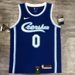 Los Angeles Lakers Retro Latin Singer Collaboration Kyle Kuzma #0 Blauw Herenshirt