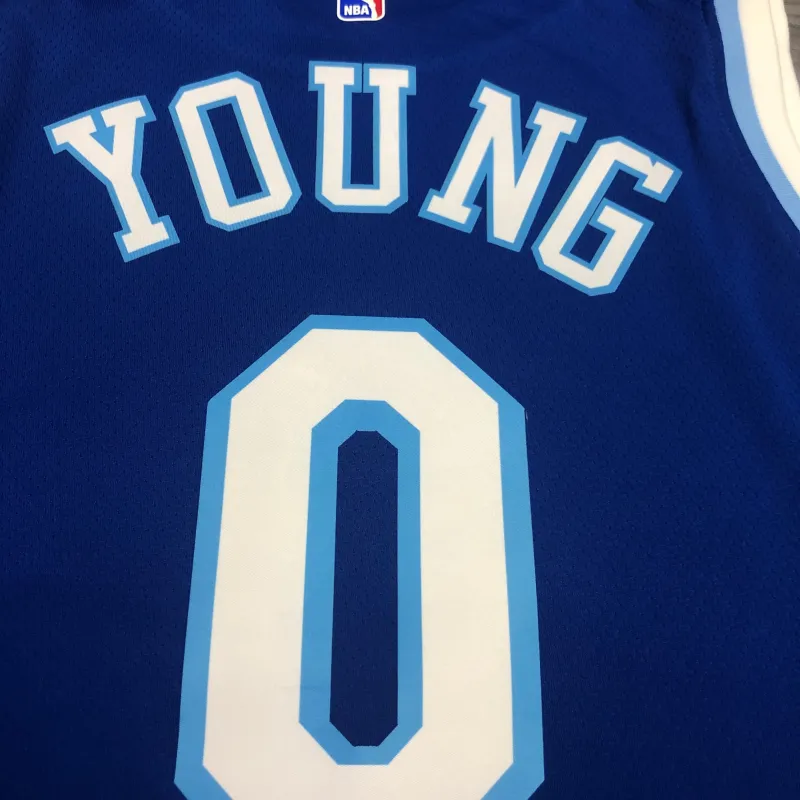 Los Angeles Lakers Retro Nick Young #0 Blau Herren Trikot