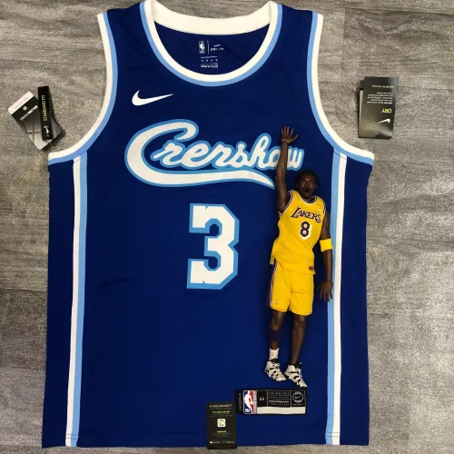 Los Angeles Lakers Retro Latin Singer Collaboration Anthony Davis #3 Maglia da uomo blu