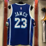 Los Angeles Lakers Retro Latin Singer Collaboration LeBron James #23 Blue Men’s Jersey