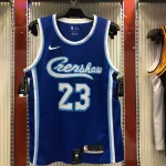 Los Angeles Lakers Retro Latin Singer Collaboration LeBron James #23 Blue Men’s Jersey