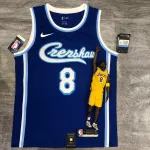 Los Angeles Lakers Retro Latin Singer Collaboration Kobe Bryant #8 Maglia da uomo blu Maglia da uomo blu dei Los Angeles Lakers Retro Latin Singer Collaboration Kobe Bryant #8.