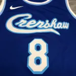 Maglia da uomo blu dei Los Angeles Lakers Retro Latin Singer Collaboration Kobe Bryant #8.