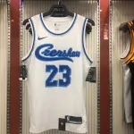Los Angeles Lakers Retro Latin Singer Collaboration LeBron James #23 White Men’s Jersey