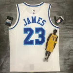 Los Angeles Lakers Retro Latin Singer Collaboration LeBron James #23 White Men’s Jersey
