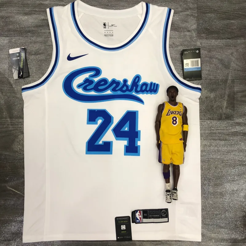 Los Angeles Lakers Retro Latin Singer Collaboration Kobe Bryant #24 White Men’s Jersey