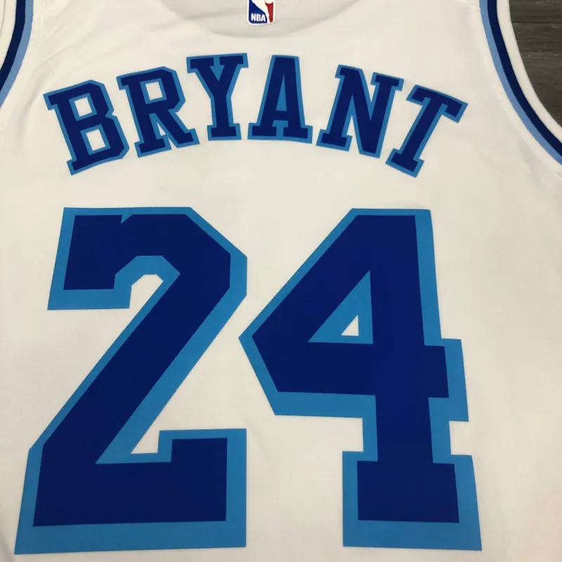 Los Angeles Lakers Retro Latin Singer Collaboration Kobe Bryant #24 White Men’s Jersey