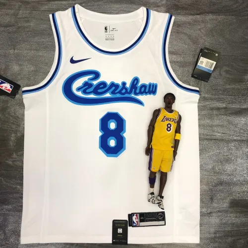 Los Angeles Lakers Retro Latin Singer Collaboration Kobe Bryant #8 Maglia da uomo bianca