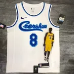 Los Angeles Lakers Retro Latin Singer Collaboration Kobe Bryant #8 Maglia da uomo bianca Los Angeles Lakers Retro Latin Singer Collaboration Kobe Bryant #8 White Men’s Jersey