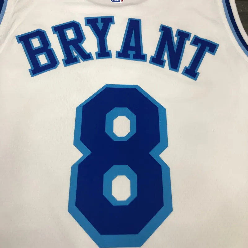 Los Angeles Lakers Retro Latin Singer Collaboration Kobe Bryant #8 White Men’s Jersey