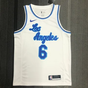 Maglia da uomo bianca dei Los Angeles Lakers di LeBron James (modello #6).