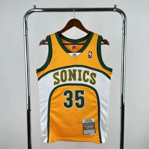 2007-08 Seattle SuperSonics Mitchell & Ness Classic Yellow Kevin Durant #35 Herenshirt