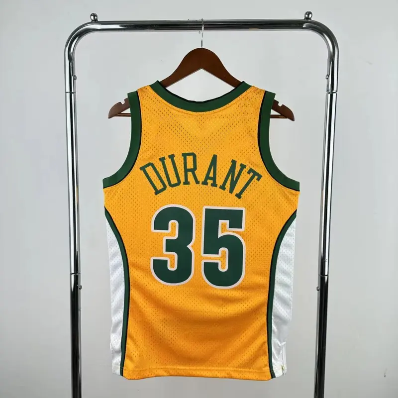 Maglia da uomo dei Seattle SuperSonics, modello Mitchell & Ness Classic Yellow, Kevin Durant #35, stagione 2007-08.