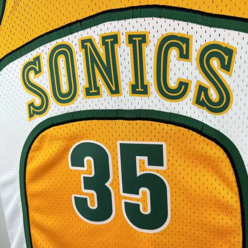 Maglia da uomo dei Seattle SuperSonics, modello Mitchell & Ness Classic Yellow, Kevin Durant #35, stagione 2007-08.
