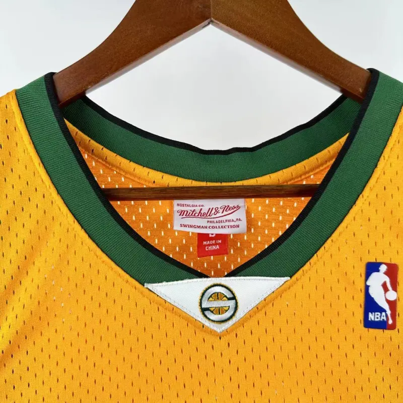 Maglia da uomo dei Seattle SuperSonics, modello Mitchell & Ness Classic Yellow, Kevin Durant #35, stagione 2007-08.