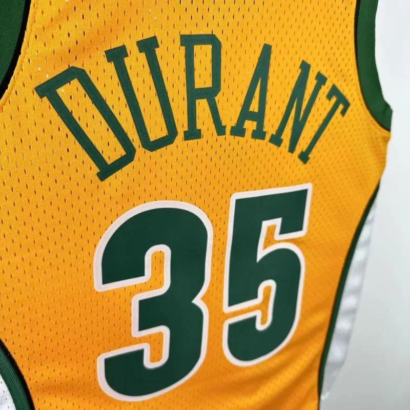 Maglia da uomo dei Seattle SuperSonics, modello Mitchell & Ness Classic Yellow, Kevin Durant #35, stagione 2007-08.