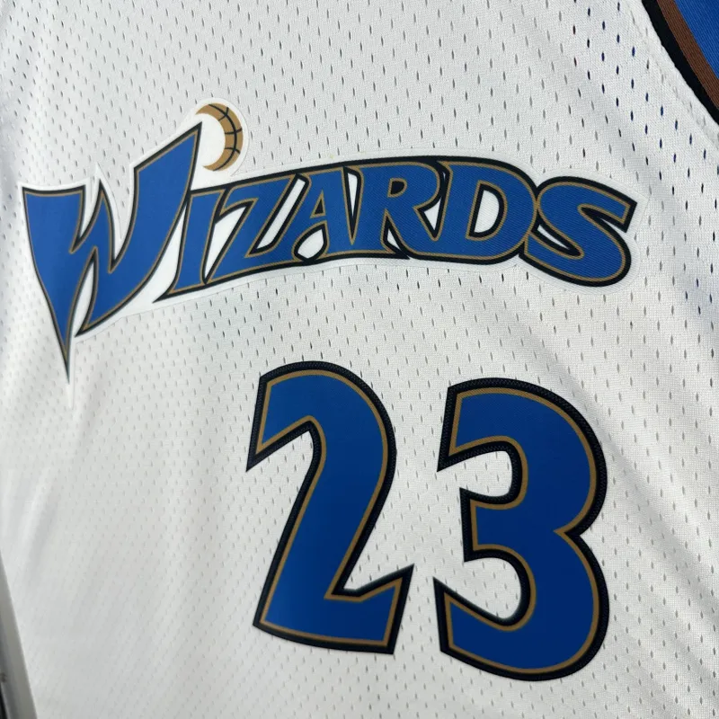 2001-02 Washington Wizards Mitchell & Ness Classic White Michael Jordan #23 Men’s Jersey