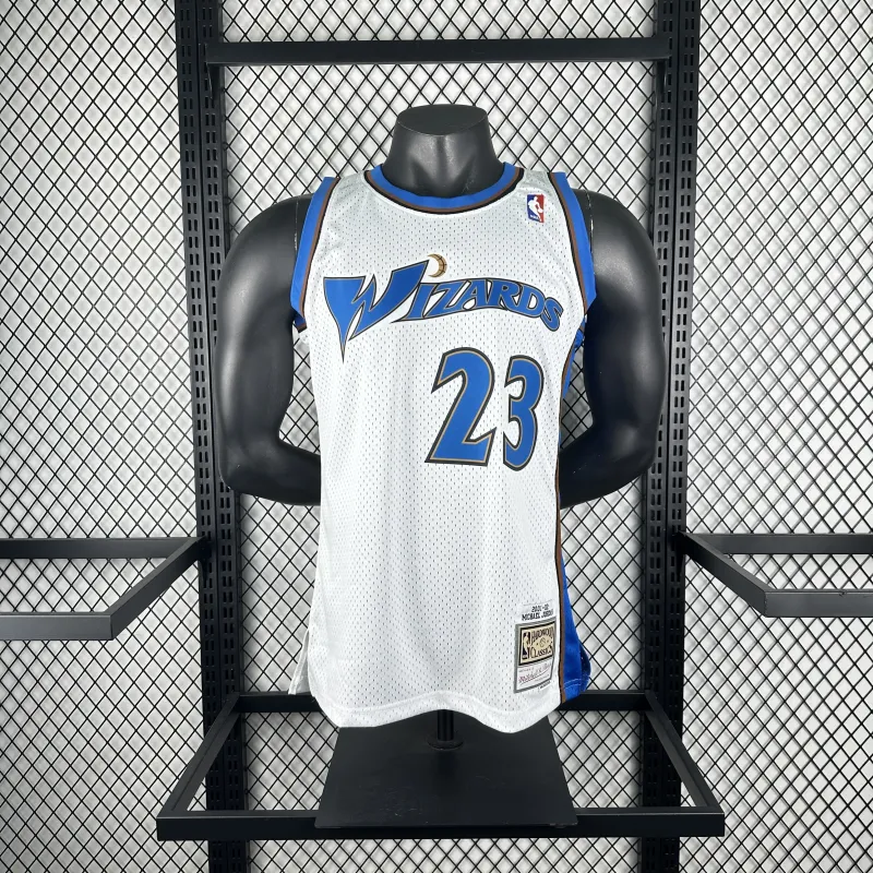 2001-02 Washington Wizards Mitchell & Ness Classic White Michael Jordan #23 Men’s Jersey