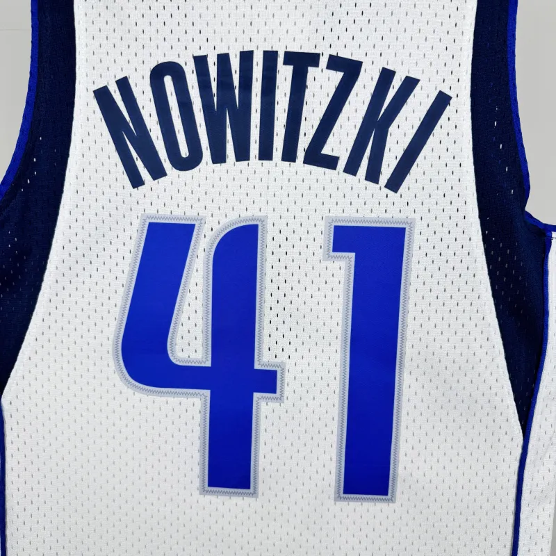 2011/12 Dallas Mavericks Mitchell & Ness Retro White Dirk Nowitzki #41 Men’s Jersey