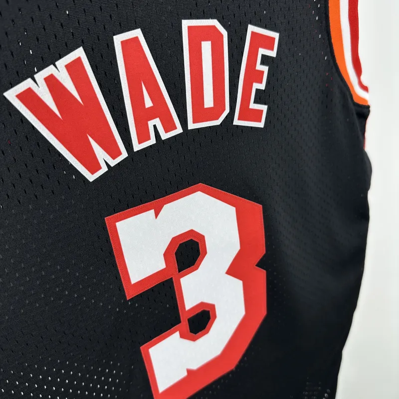 2013/14 Miami Heat Mitchell & Ness Retro Dwyane Wade #3 Camisola para homem