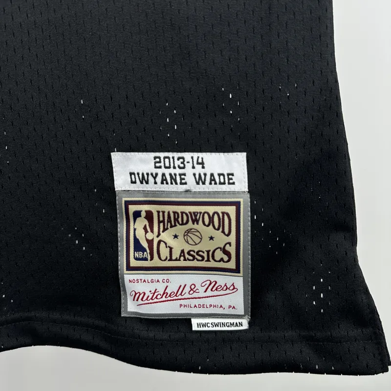 2013/14 Miami Heat Mitchell & Ness Retro Dwyane Wade #3 Camisola para homem
