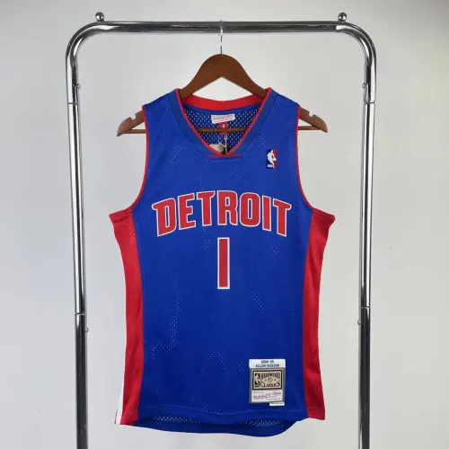 Camiseta Detroit Pistons Mitchell & Ness Classic Azul Allen Iverson #1 Hombre