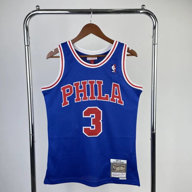 Philadelphia 76ers Mitchell & Ness Retro Blue Allen Iverson #3 Men’s Jersey