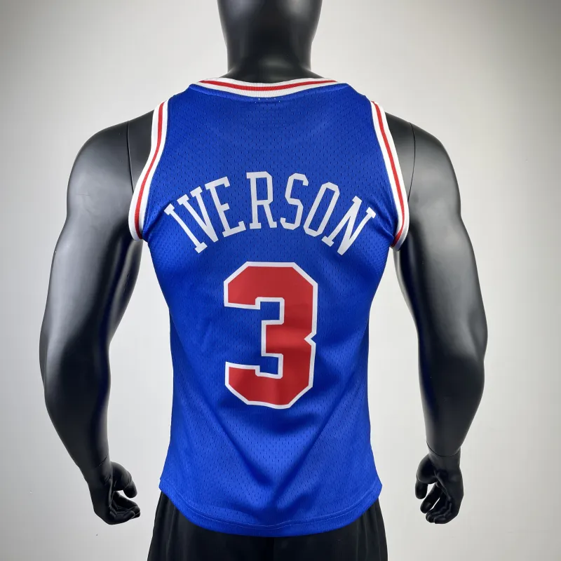 Philadelphia 76ers Mitchell & Ness Retro Blue Allen Iverson #3 Men’s Jersey
