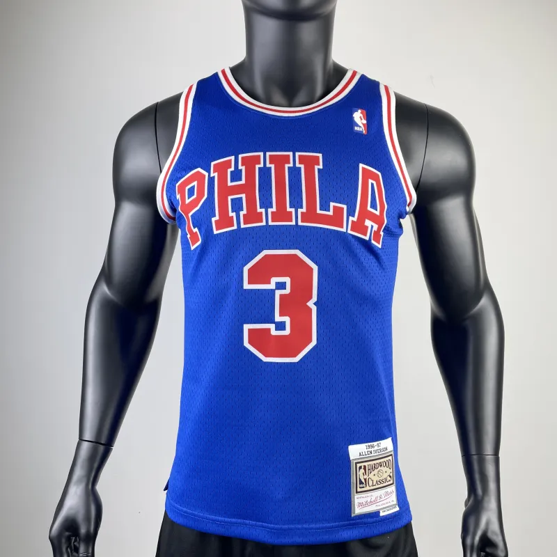 Philadelphia 76ers Mitchell & Ness Retro Blue Allen Iverson #3 Men’s Jersey