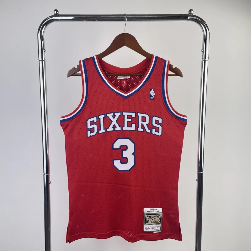 Philadelphia 76ers Mitchell & Ness Retro Red Allen Iverson #3 Men’s Jersey