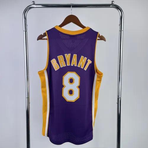 Los Angeles Lakers Mitchell & Ness Retro V-Neck Kobe Bryant #8 Purple Men’s Jersey