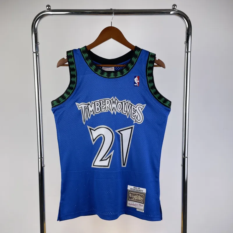 Minnesota Timberwolves Mitchell & Ness Classic Blue Kevin Garnett #21 Men’s Jersey