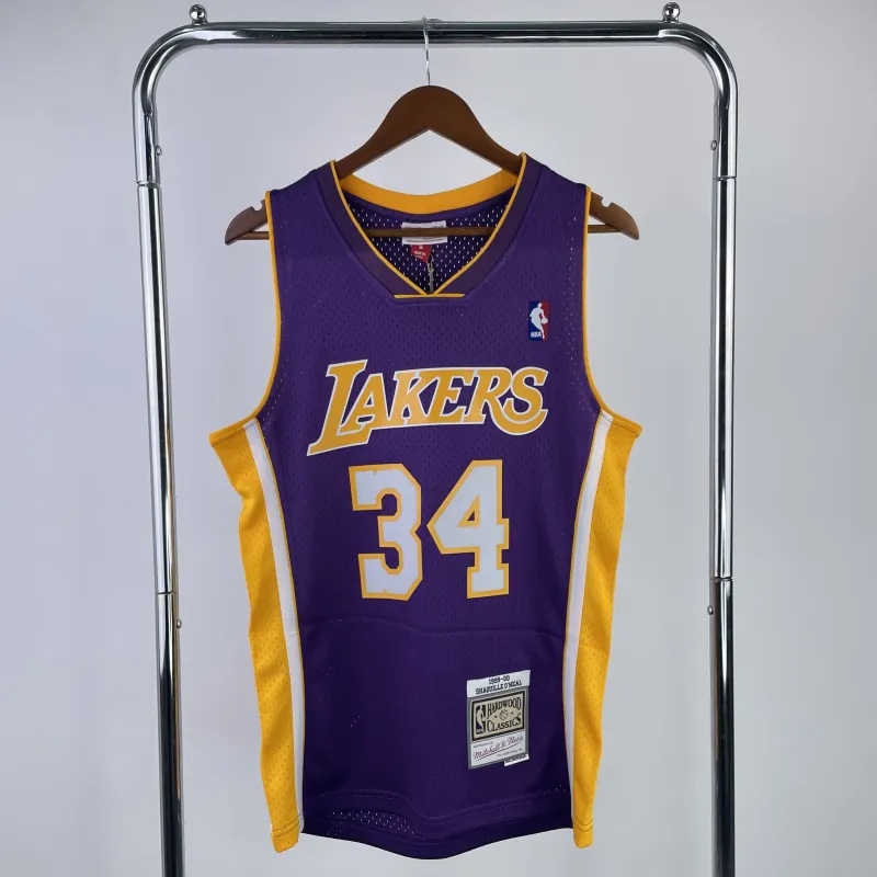 Los Angeles Lakers Mitchell & Ness Retro-Trikot mit V-Ausschnitt, Shaquille O’Neal, #34, lila, Herren