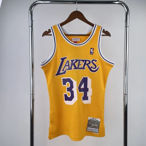 1996/97 Los Angeles Lakers Mitchell & Ness Retro Shaquille O'Neal #34 Yellow Men's Jersey