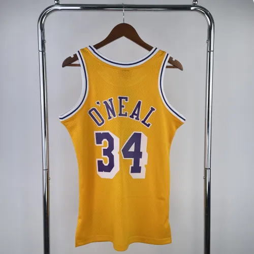 1996/97 Los Angeles Lakers Mitchell & Ness Retro Shaquille O’Neal #34 Yellow Men’s Jersey